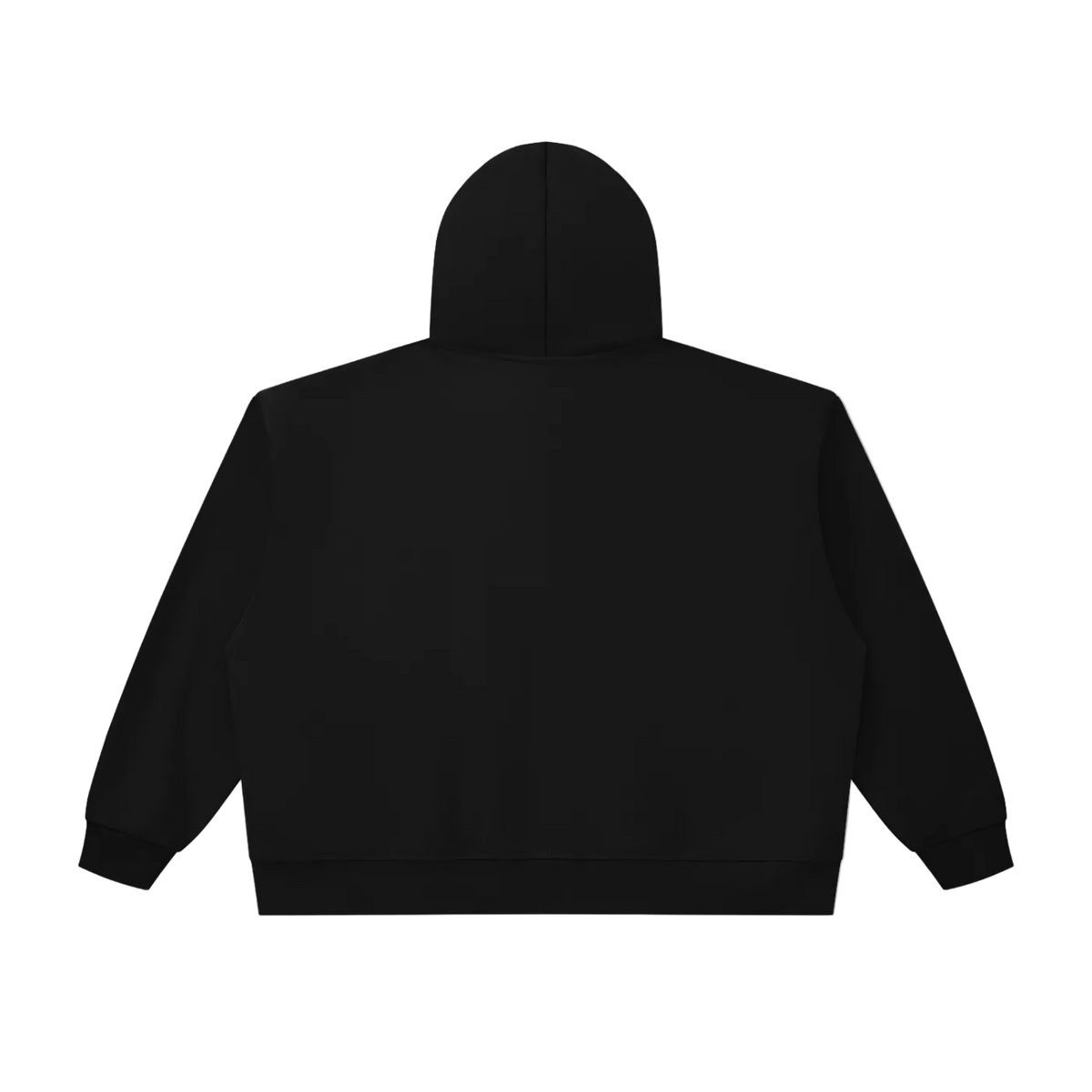 Solitary Chunky-Zip Boxy Hoodie Black