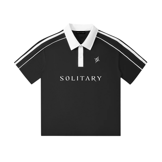 Contrast Collar Short-Sleeve Polo Shirt