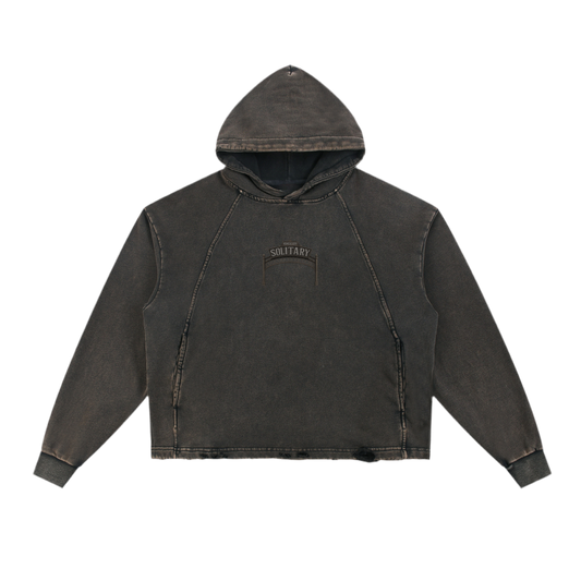 Vintage Washed Frayed-Hem Hoodie ODMPOD