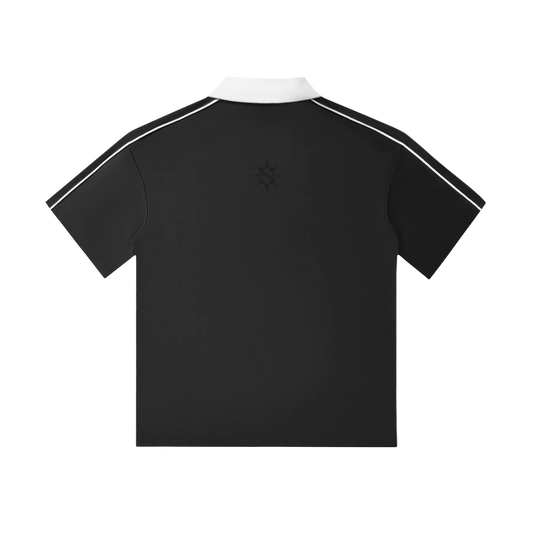 Contrast Collar Short-Sleeve Polo Shirt