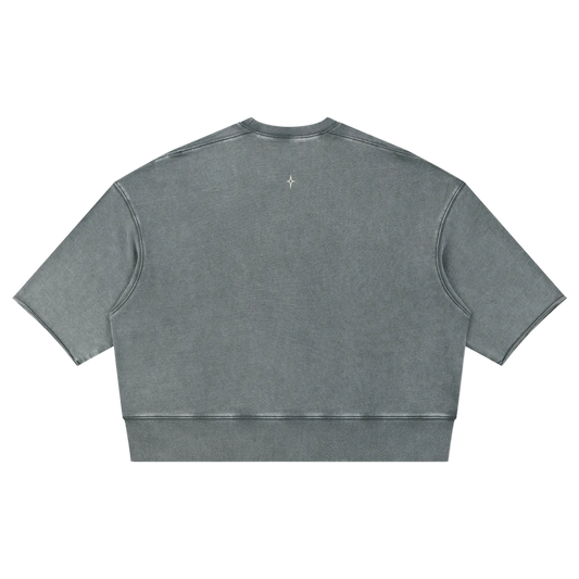 Unisex Mineral Wash Boxy Raw Edge T-Shirt