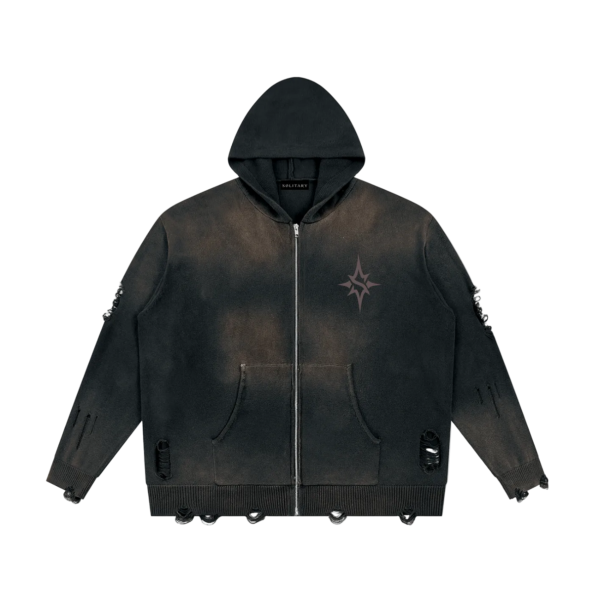 Solitary Distressed Sweater Jacket